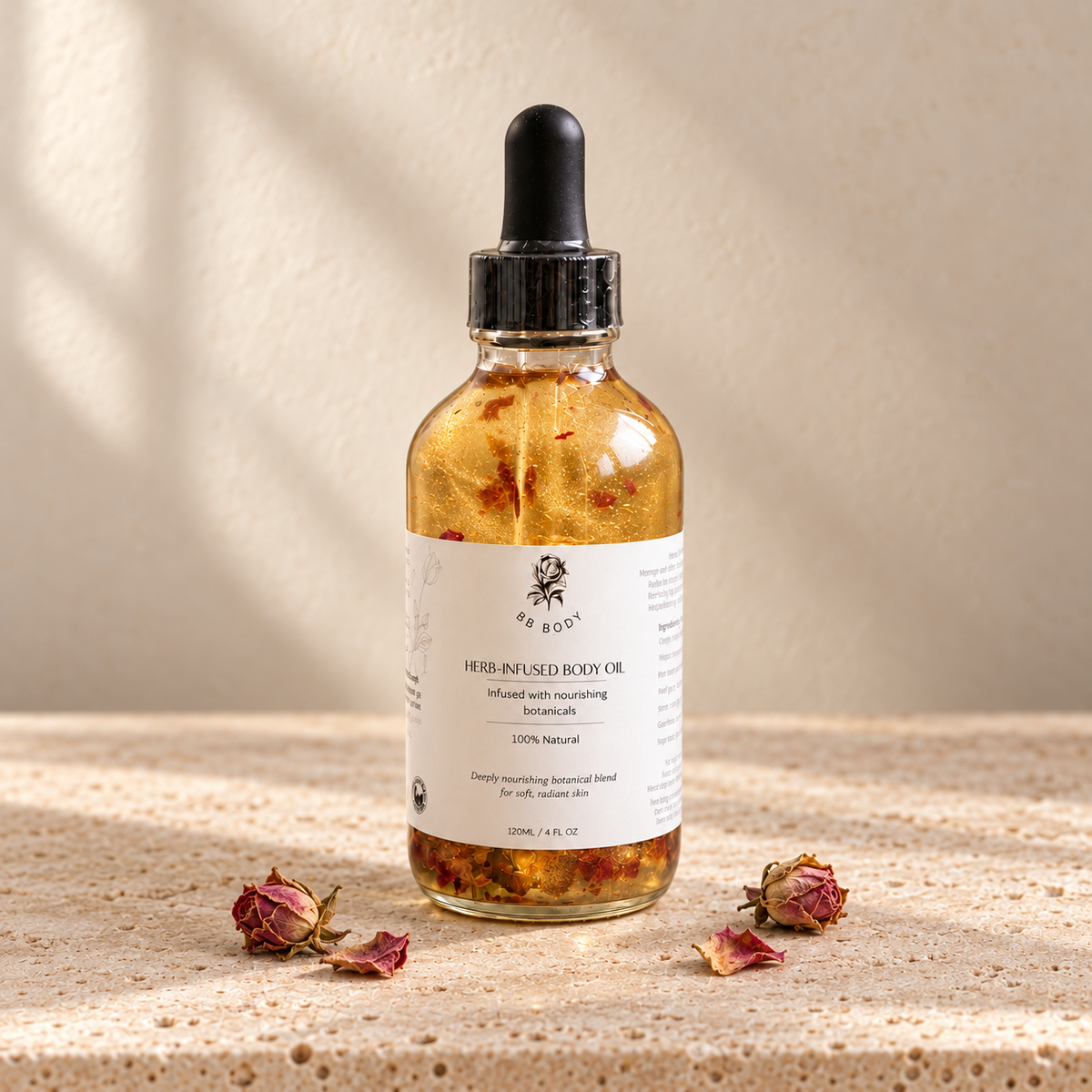Herb-infused Body Oil and Rose-infused Hydrosol Set