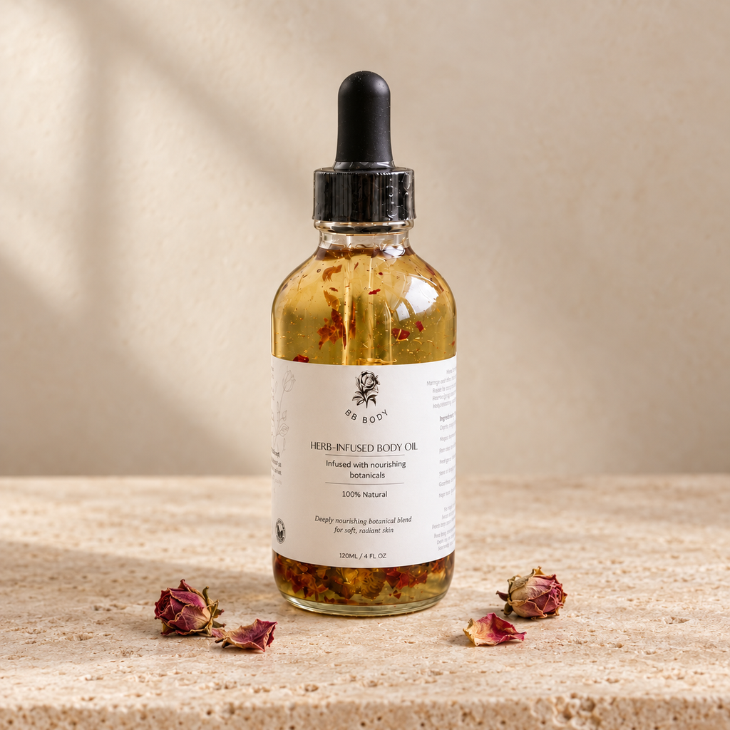 Herb-infused Body Oil and Rose-infused Hydrosol Set